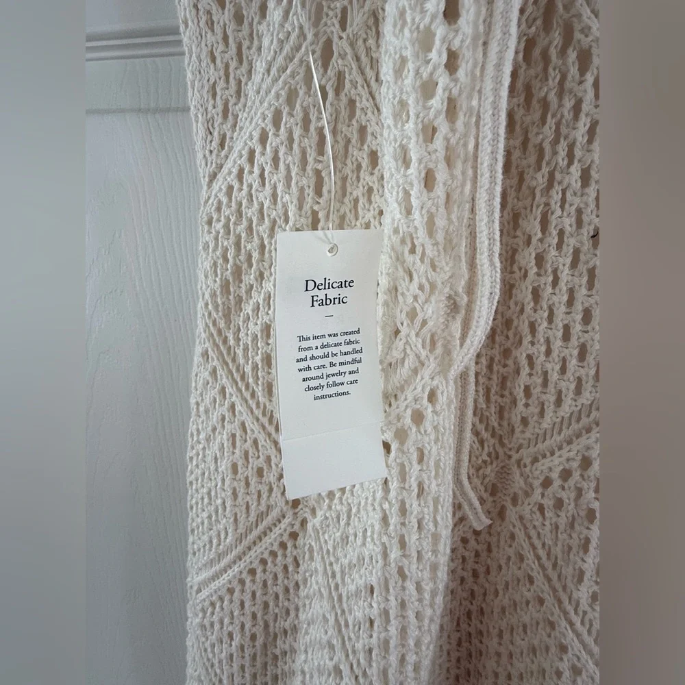 Abercrombie & Fitch Crochet-Style Fringe Mini Dress size m NWT - Picture 9 of 10